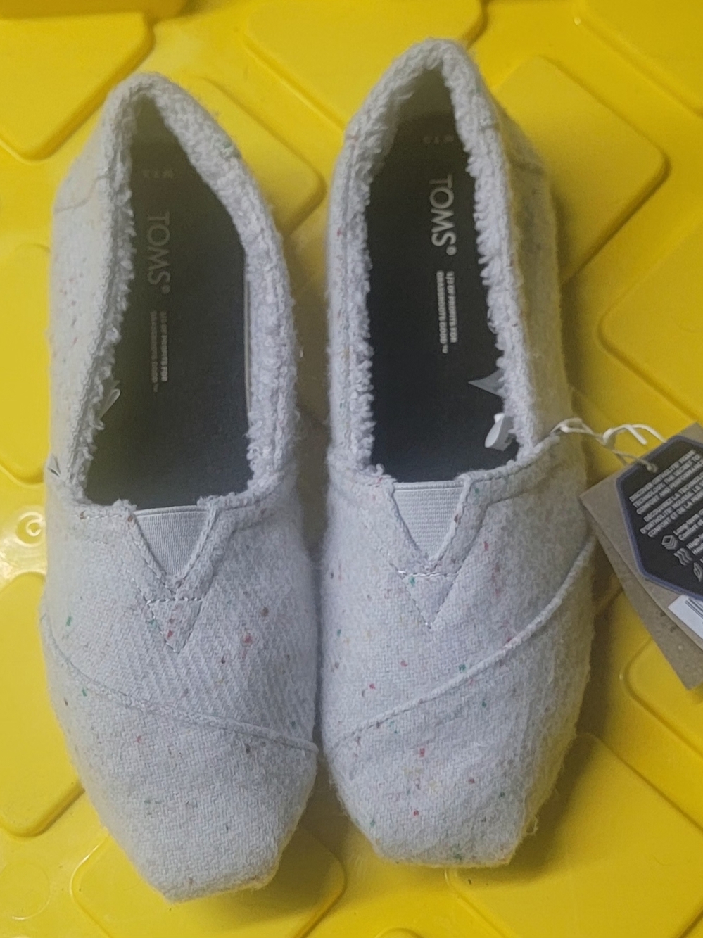 Toms Alpargata Repreve Heavy Twill Slip On Flats Casual US 7.5 Natural Speckled